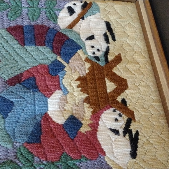 Framed Needlework Of The Holy Family - Picture 2 of 6